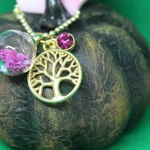 Gold Tree of Life Keychain Charm Zipper Pull Witch